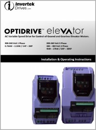 Руководство пользователя частотные преобразователи Optidrive Elevator